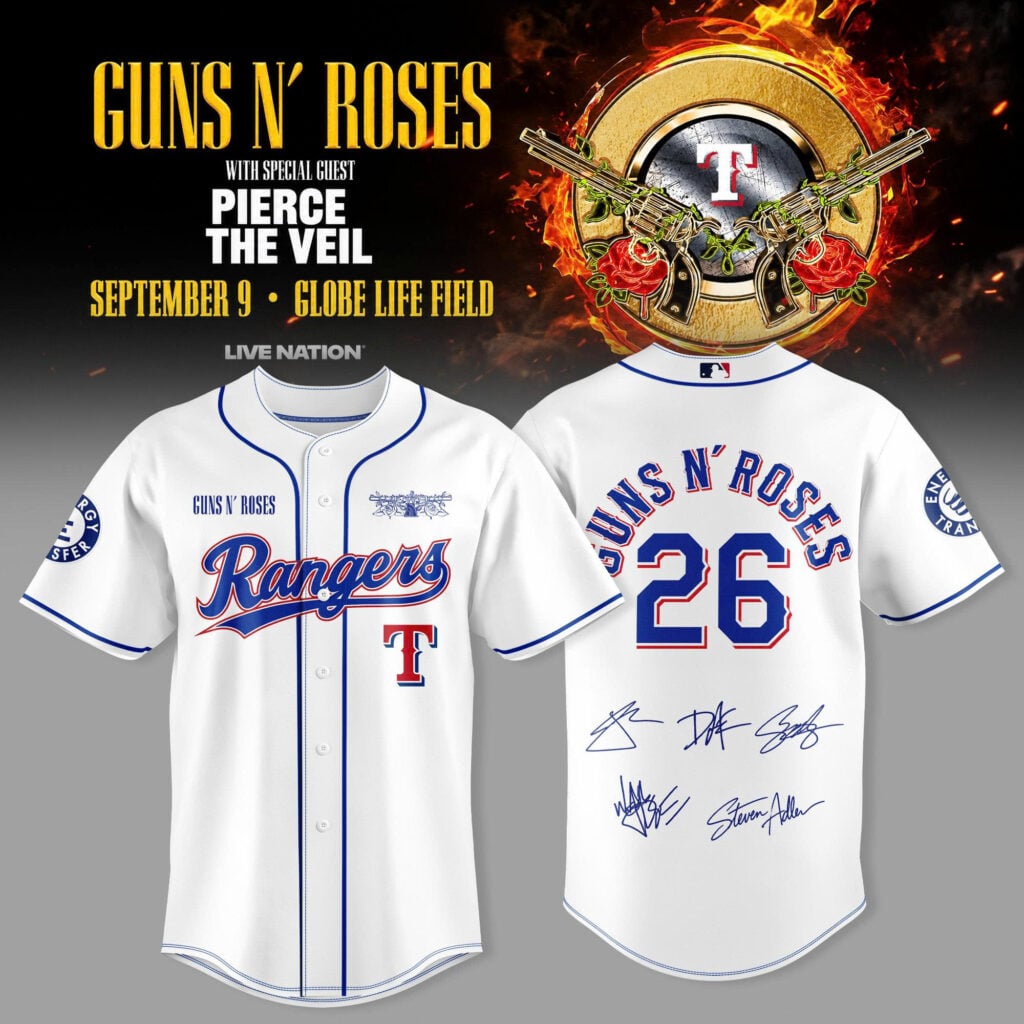 Guns N’ Roses World Tour 2026 Limited Edition Signature Baseball Jersey