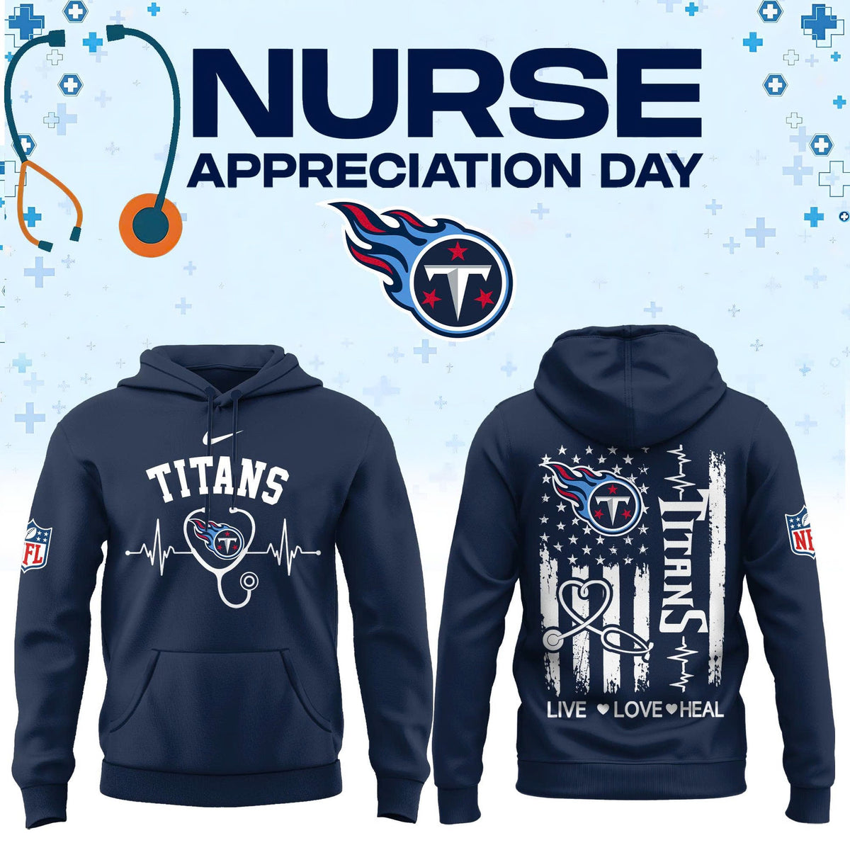 All Team Football US x Nurse Appreciation Day 2026 Hoodie