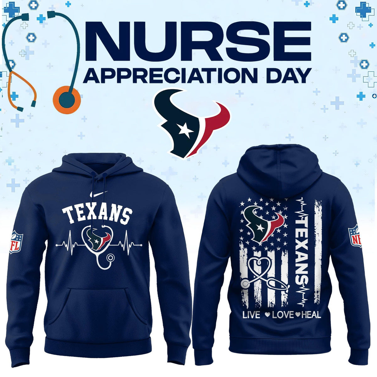All Team Football US x Nurse Appreciation Day 2026 Hoodie