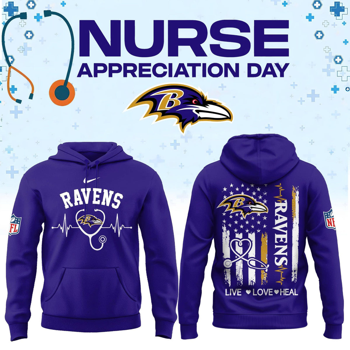All Team Football US x Nurse Appreciation Day 2026 Hoodie