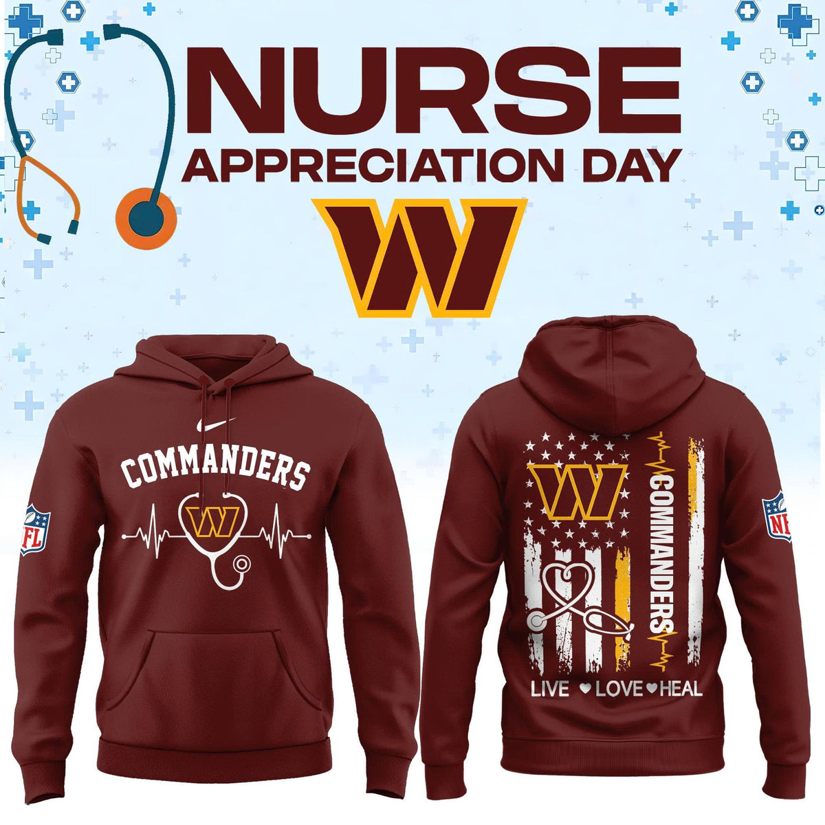 All Team Football US x Nurse Appreciation Day 2026 Hoodie