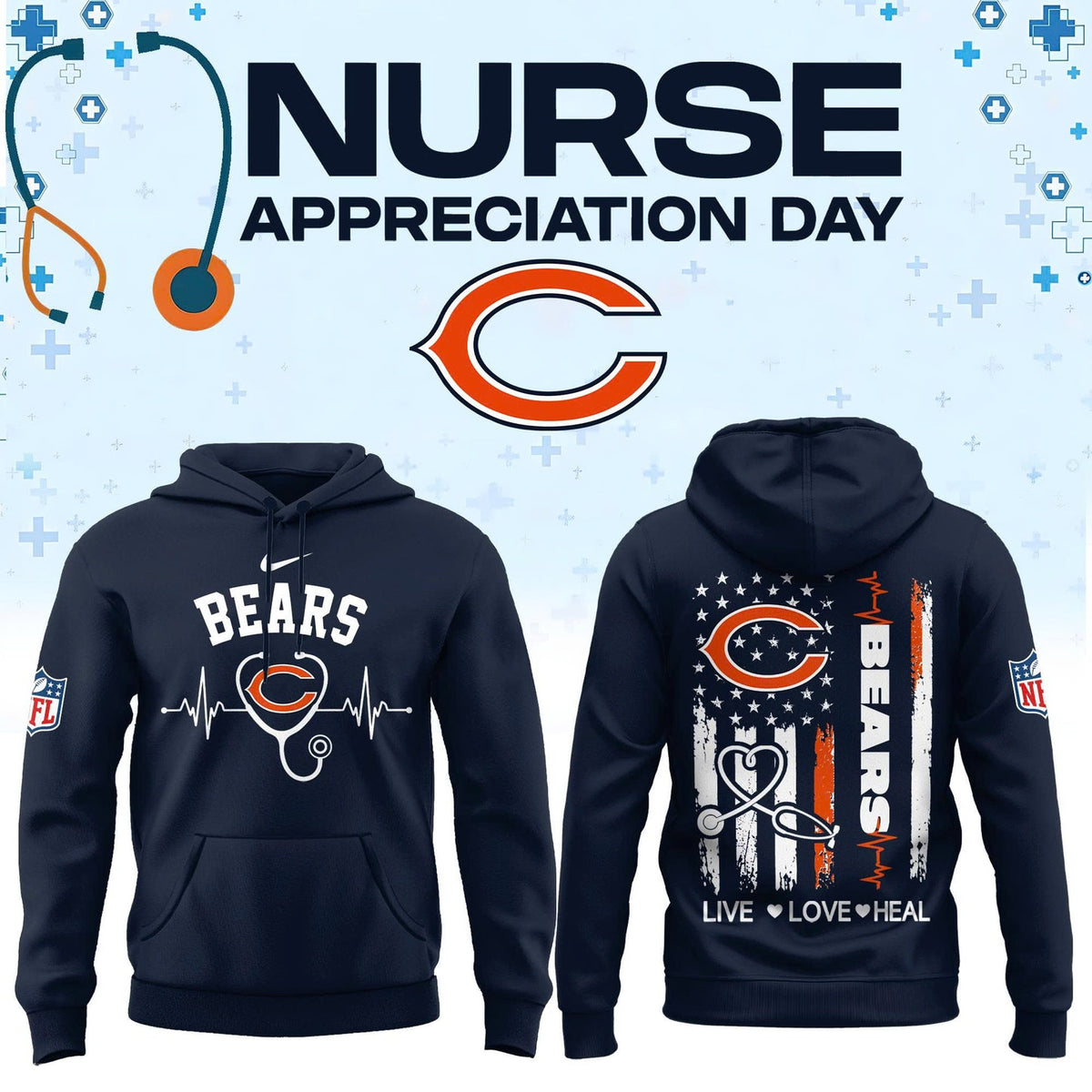 All Team Football US x Nurse Appreciation Day 2026 Hoodie