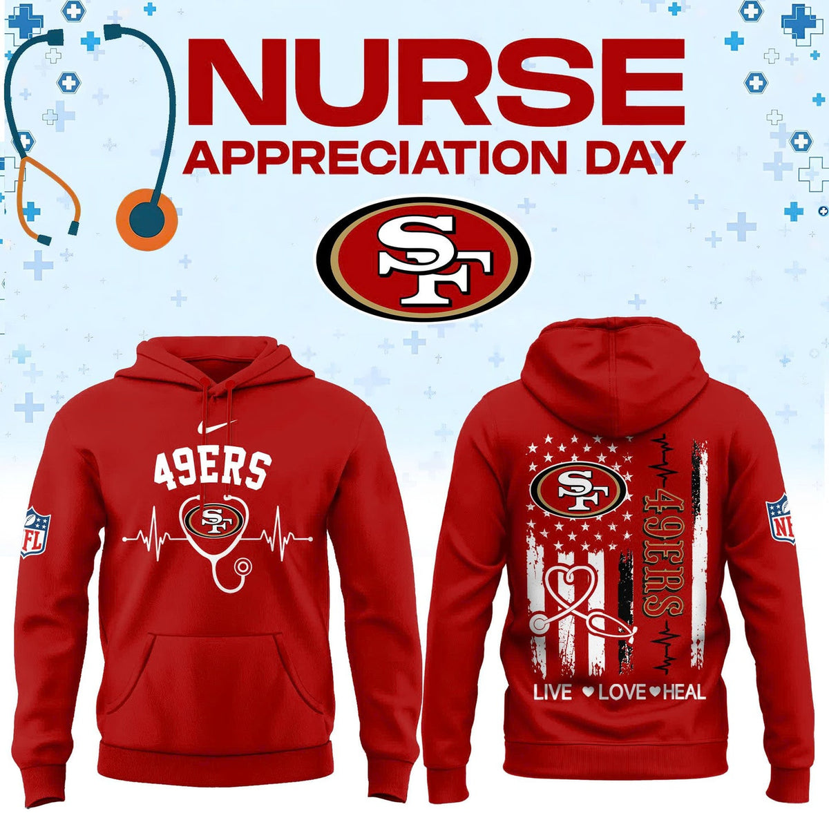 All Team Football US x Nurse Appreciation Day 2026 Hoodie