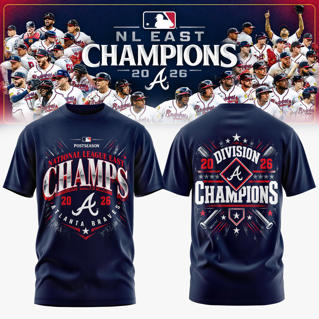 Atlanta Braves - NL EAST CHAMPIONS 2026 Edition Tshirt