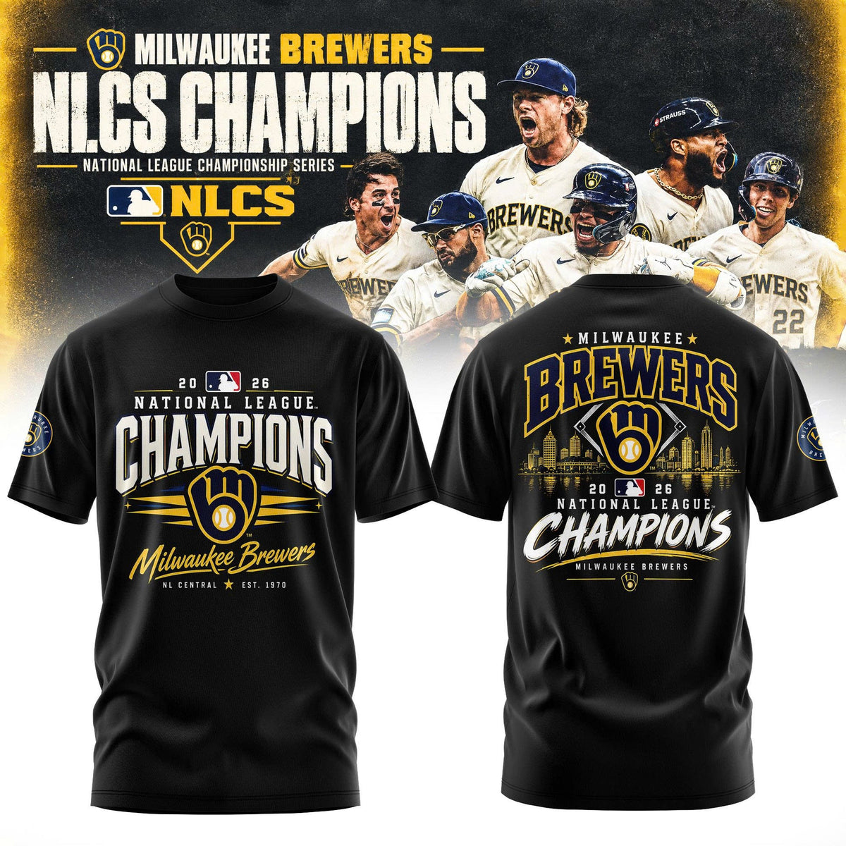 Limited Edition Milwaukee Brewers 2026 National League Champions T-shirt