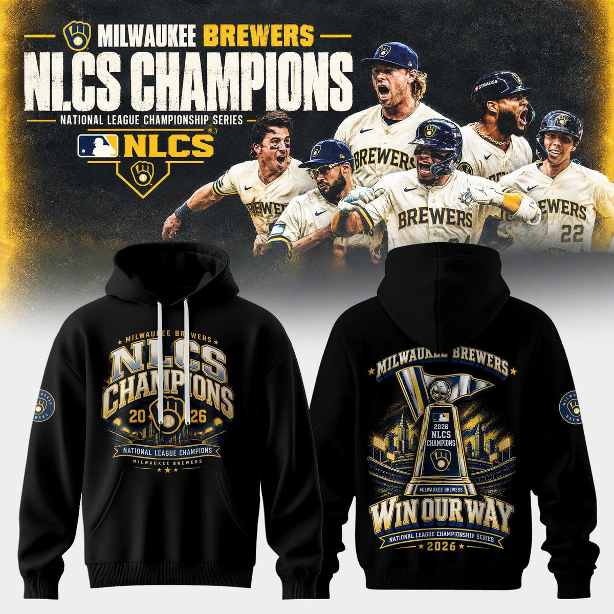 Limited Edition Milwaukee Brewers 2026 National League Champions Hoodie