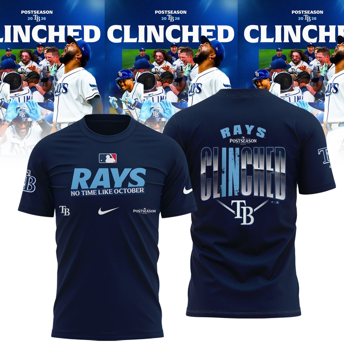 Limited Edition Tampa Bay Rays Postseason 2026 Clinched T-shirt