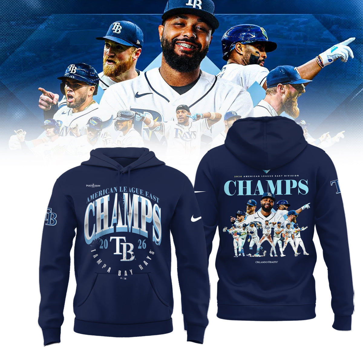 Limited Edition Tampa Bay Rays 2026 AL East Division Champions Clinched Hoodie