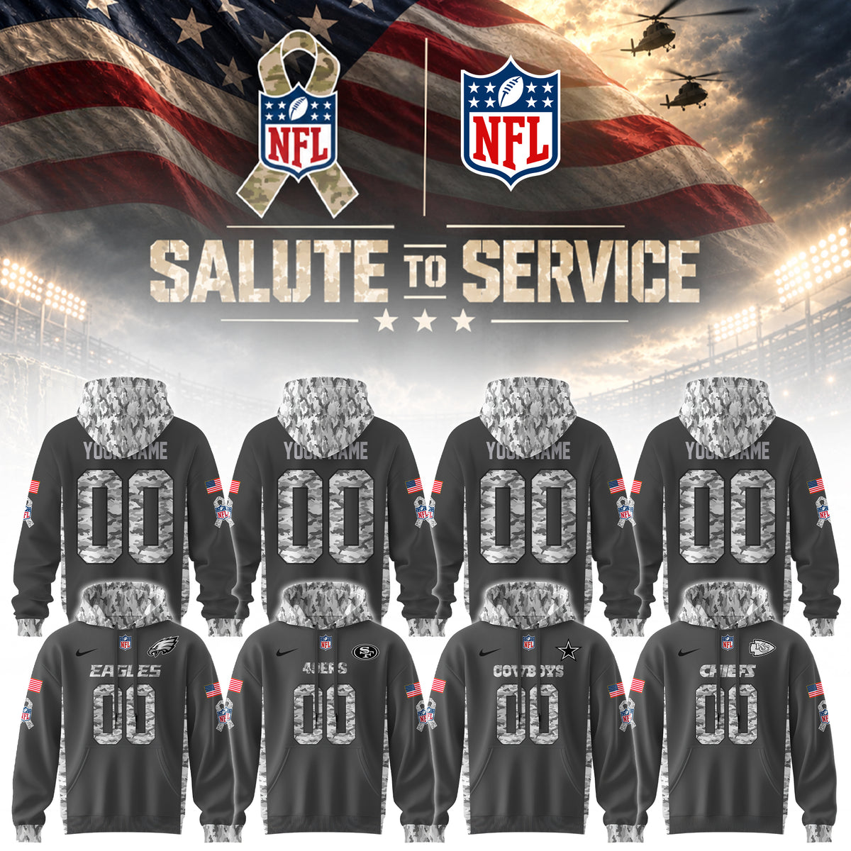 Football x Salute to Service Hoodie – All Teams Edition