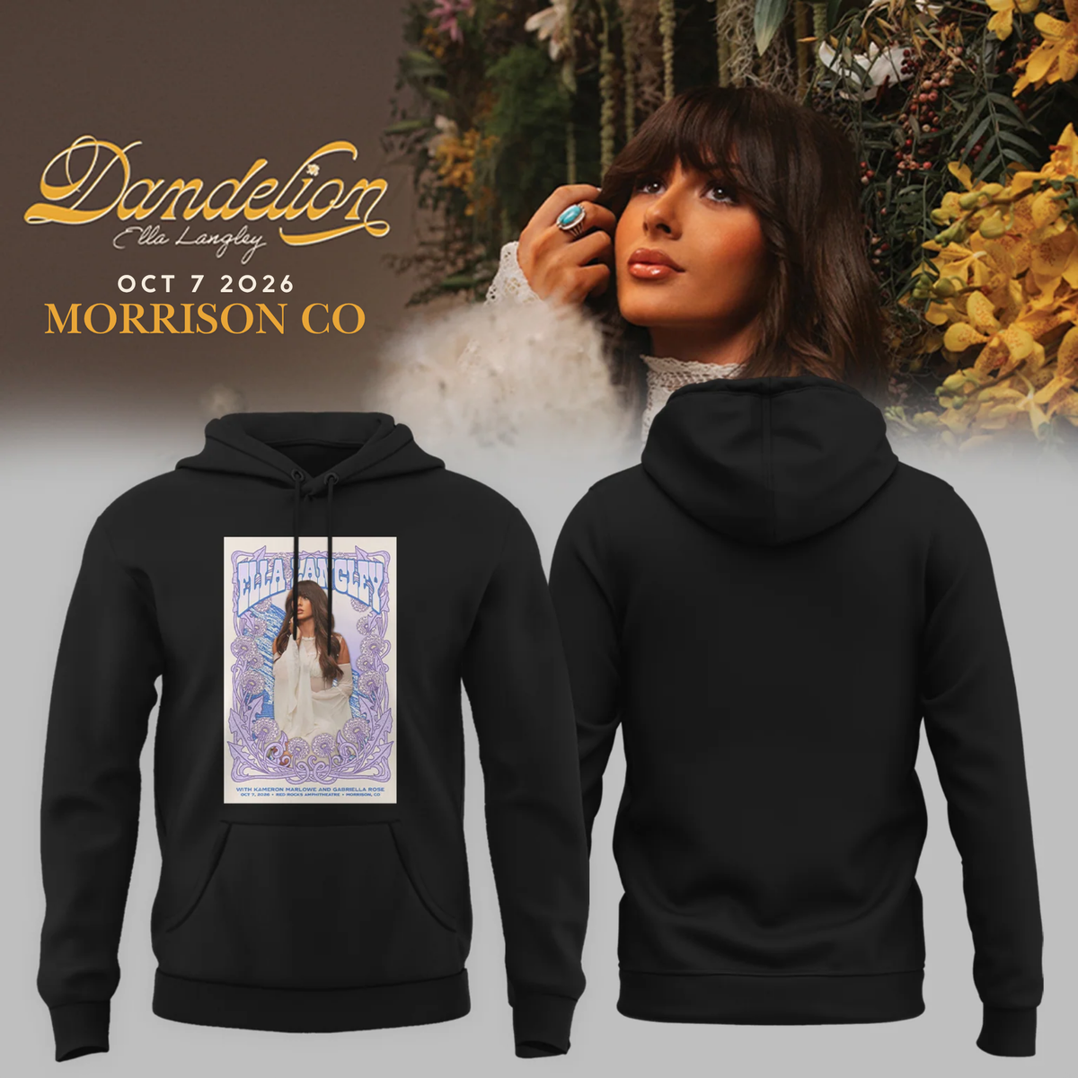 Ella Langley Dandelion Tour, Morrison CO Event Hoodie