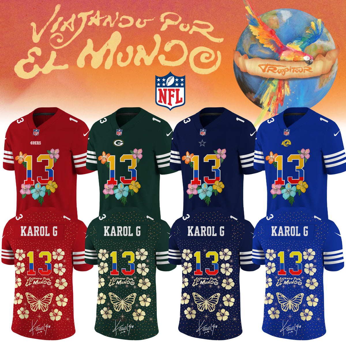 ___Football US Full Team x Karol G – Nos Vamos de Tour. Limited Edition Signature Jersey