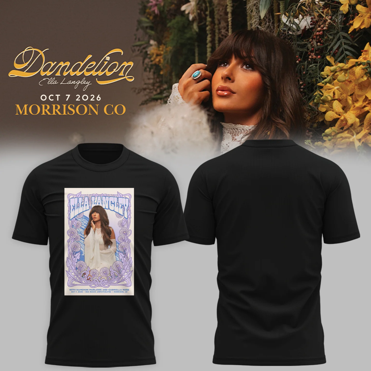 Ella Langley Dandelion Tour, Morrison CO Event T-shirt