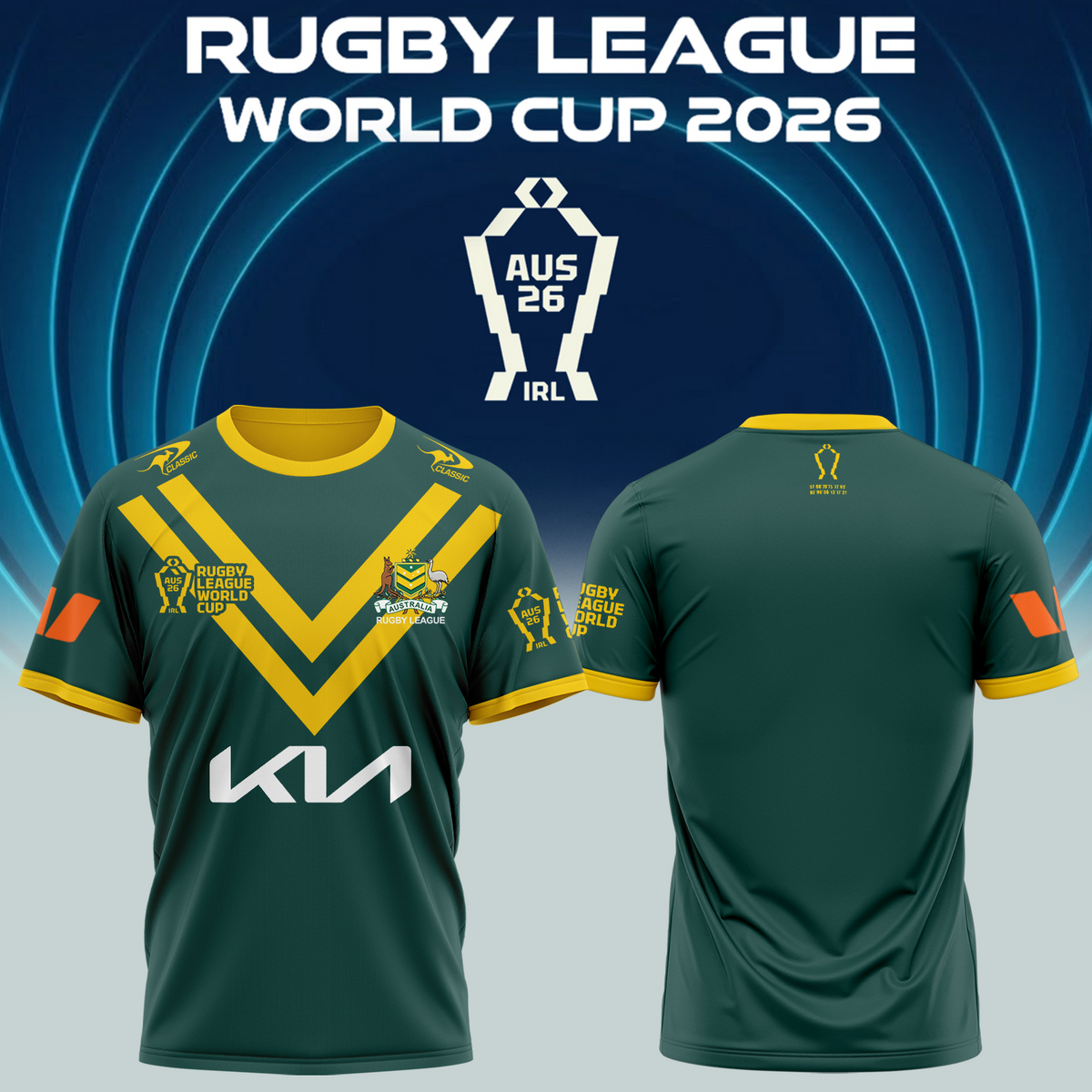 _Australian Kangaroos Rugby League World Cup 2026 Home Jersey