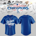 .Los Angeles Dodgers NL West Division Champions 2026 3D Graphic Baseball Jersey V2