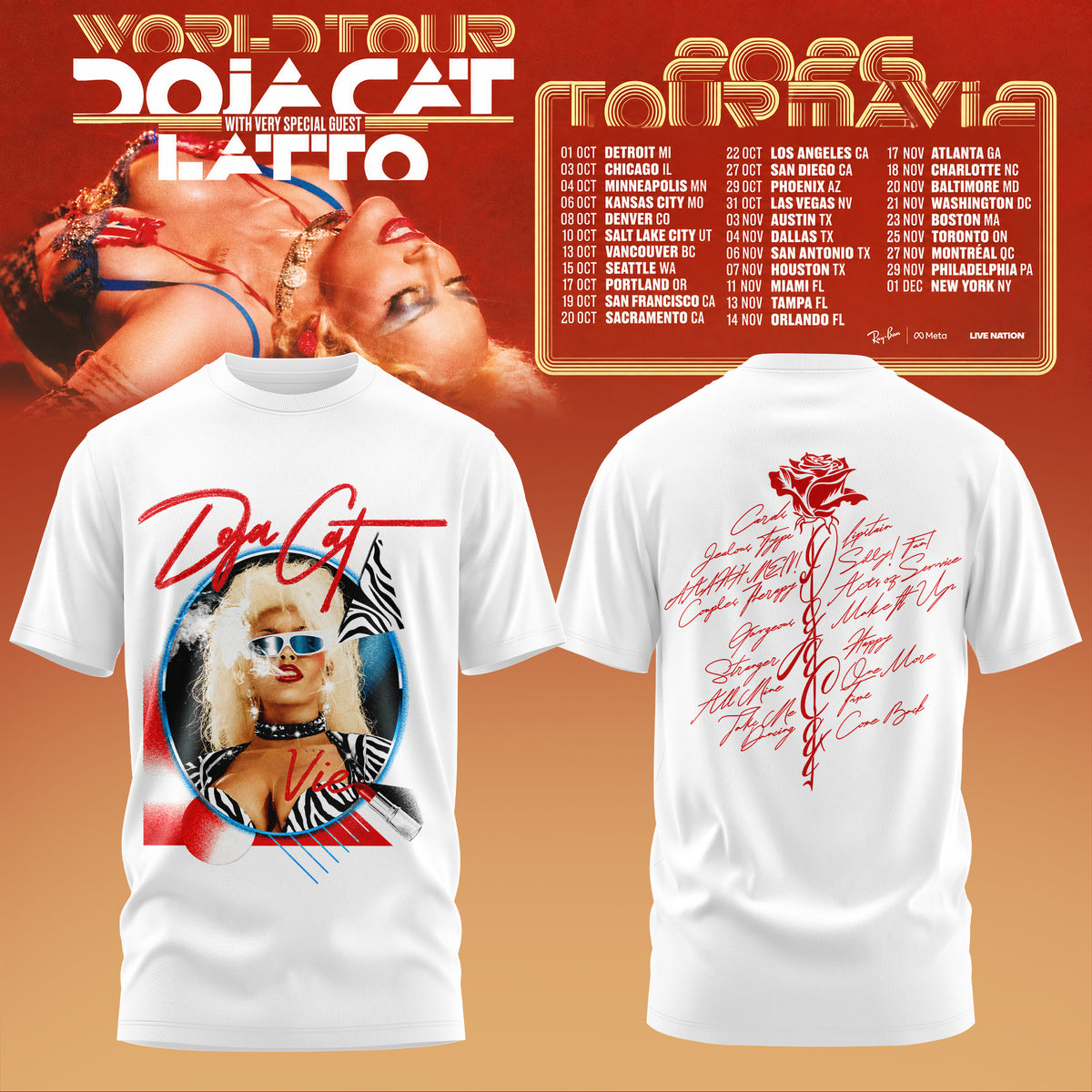 Doja Cat Tournavia World Tour 2026 T-Shirt V1