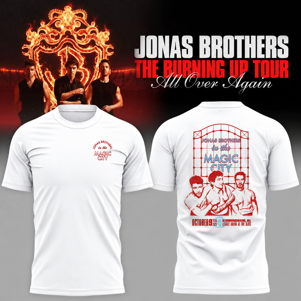 Jonas Brothers Birmingham AL City Tee 2026 Legacy Arena October 9 2026 Magic City T-Shirt