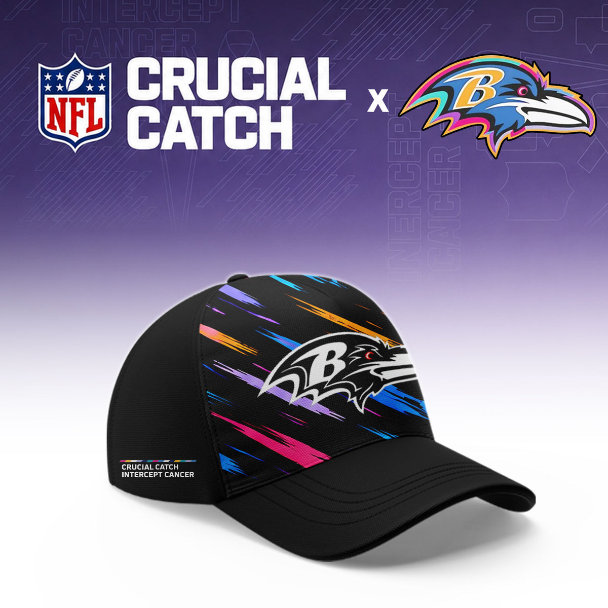 .B.Ravens 2026 Crucial Catch Intercept Cancer Limited Hoodie NN