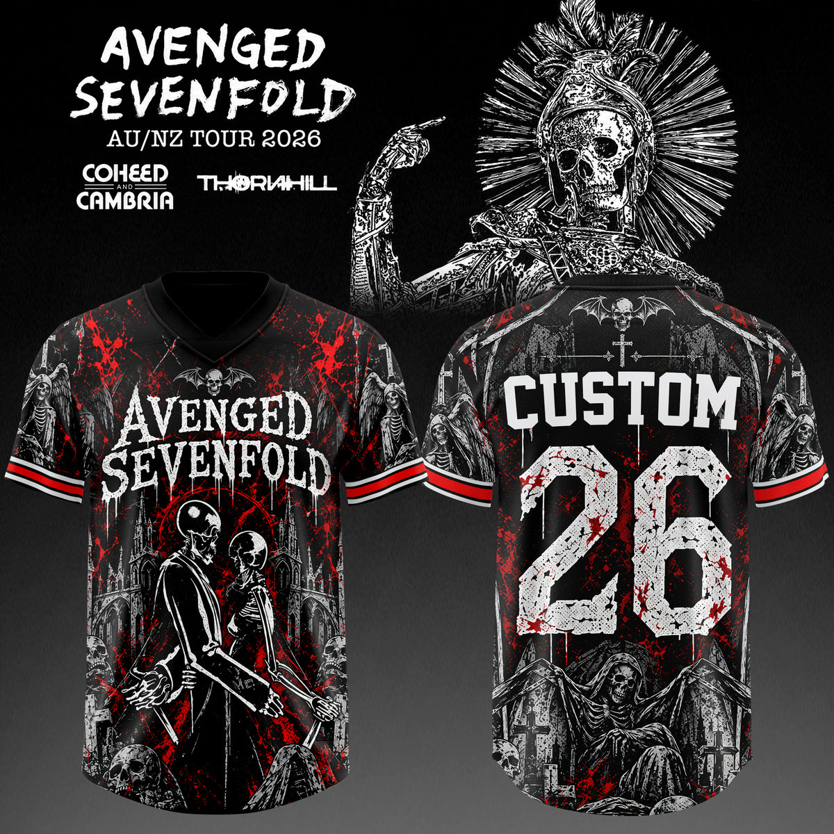 Avenged Sevenfold: AUS/NZ Tour 2026 Customize Football/Soccer Jersey