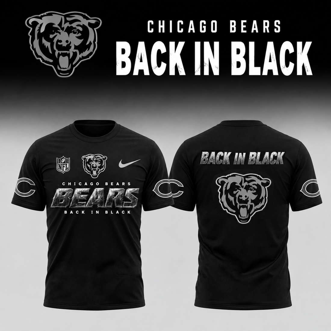 2026 Chicago Bears - Back In Black Limited Edition Tshirt