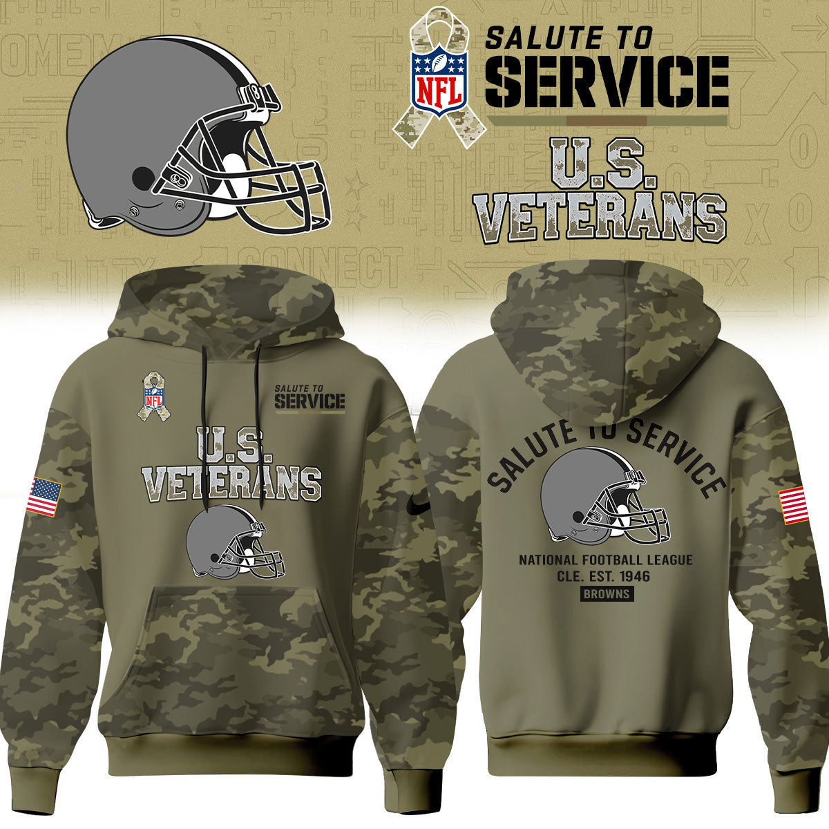 All Team NFL Thank You For Your Service U.S VETERANS – Hoodie
