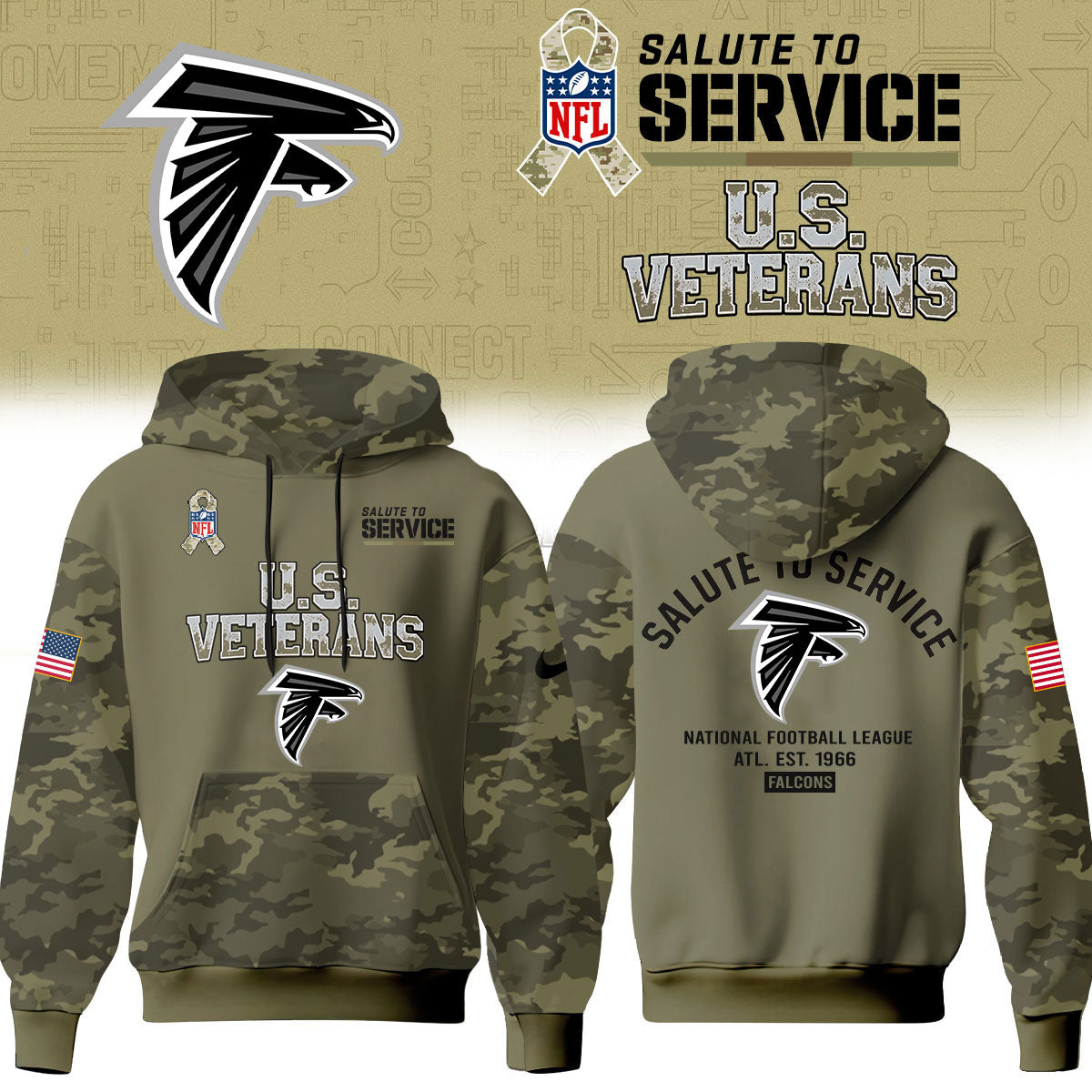 All Team NFL Thank You For Your Service U.S VETERANS – Hoodie