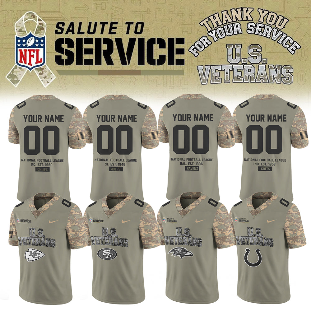 ..NFL 2026 Thank You For Your Service U.S VETERANS - Jersey (Custom Name &amp; Number)