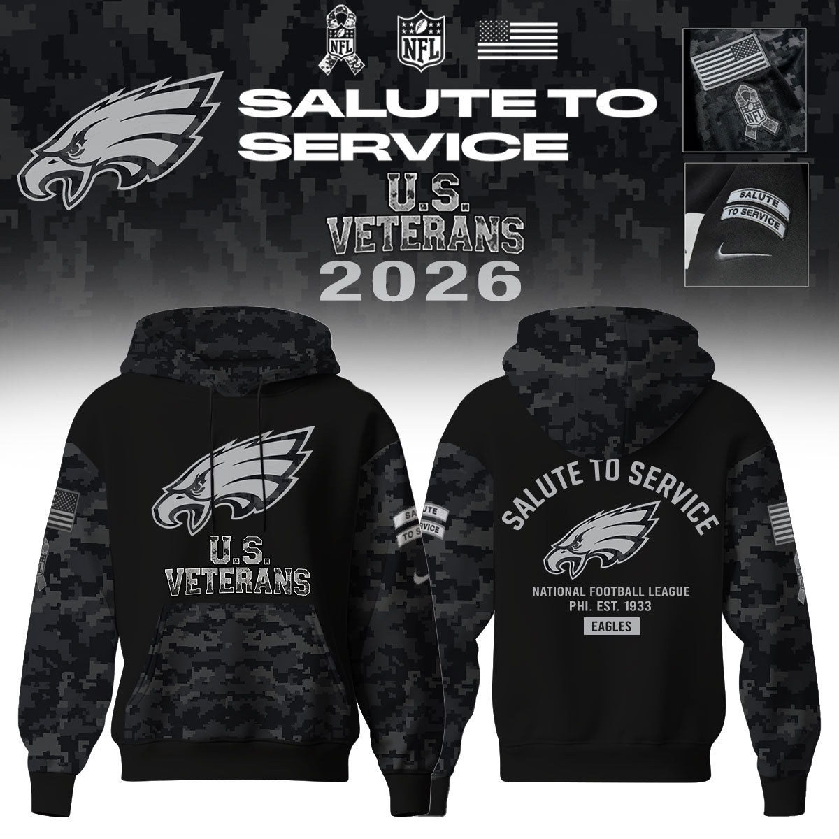 ...NFL 2026 Salute To Service U.S VETERANS – Hoodie