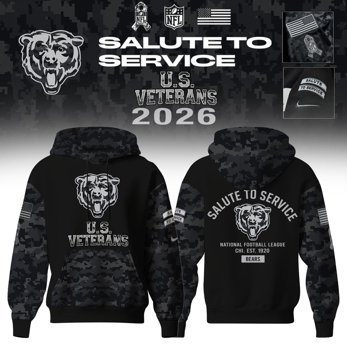...NFL 2026 Salute To Service U.S VETERANS – Hoodie