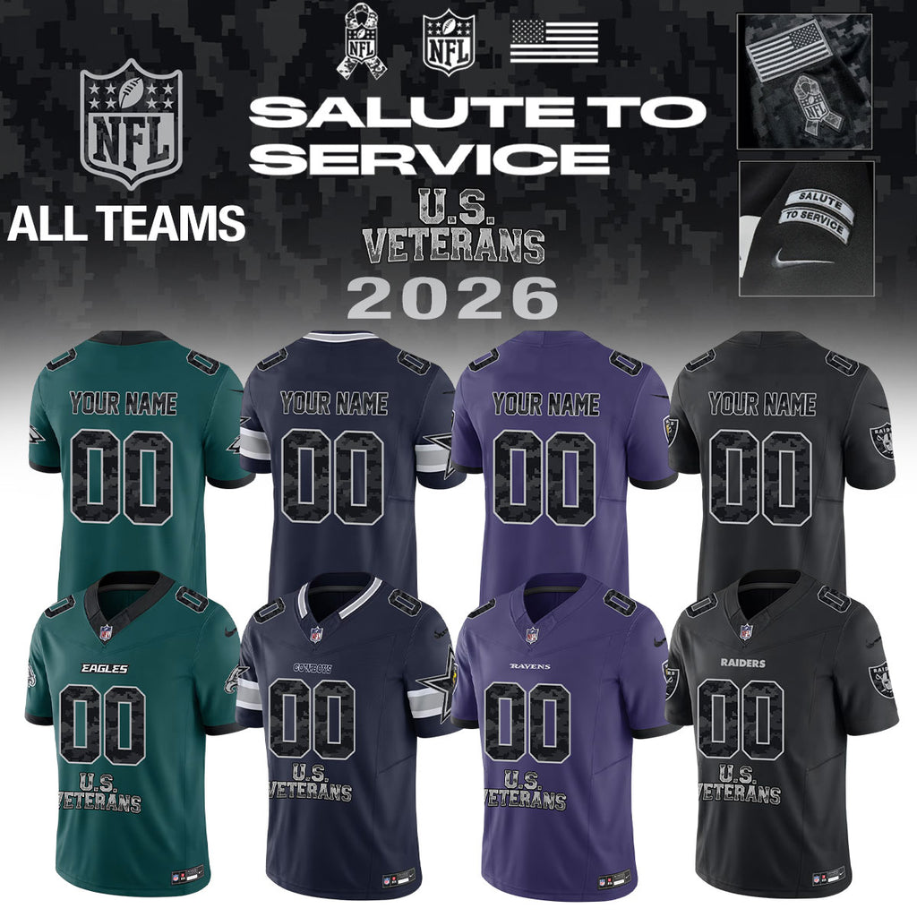 .NFL 2026 Thank You For Your Service U.S VETERANS - Jersey (Custom Name &amp; Number)