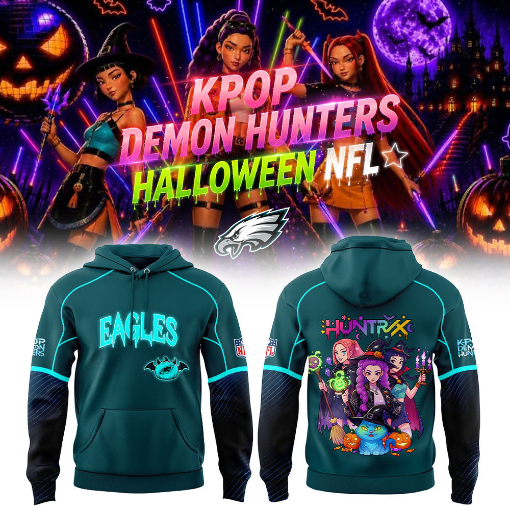 . P Eagles K-Pop Demon Hunters x Halloween NFL Hoodie