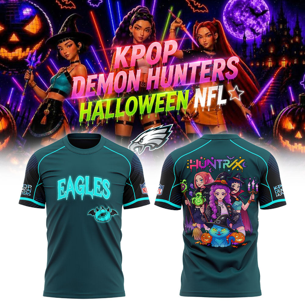 . P Eagles K-Pop Demon Hunters x Halloween NFL Shirt