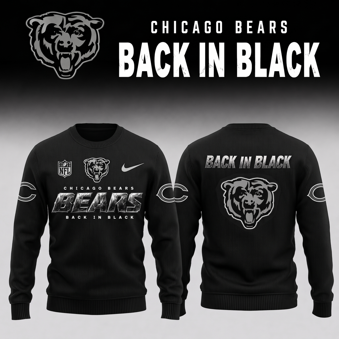 2026 Chicago Bears - Back In Black Limited Edition Sweater