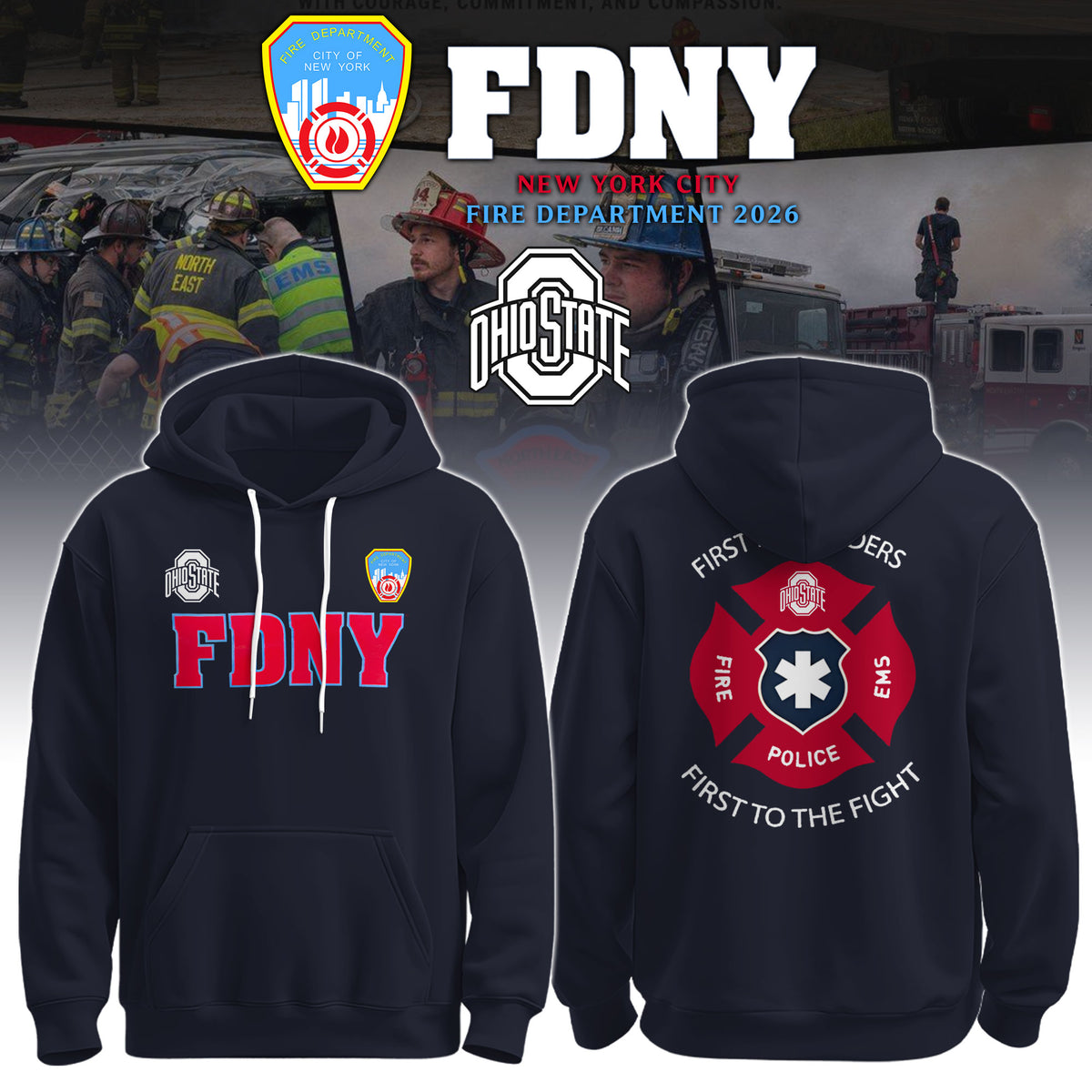 OSU x FDNY First Responders Tribute Hoodie