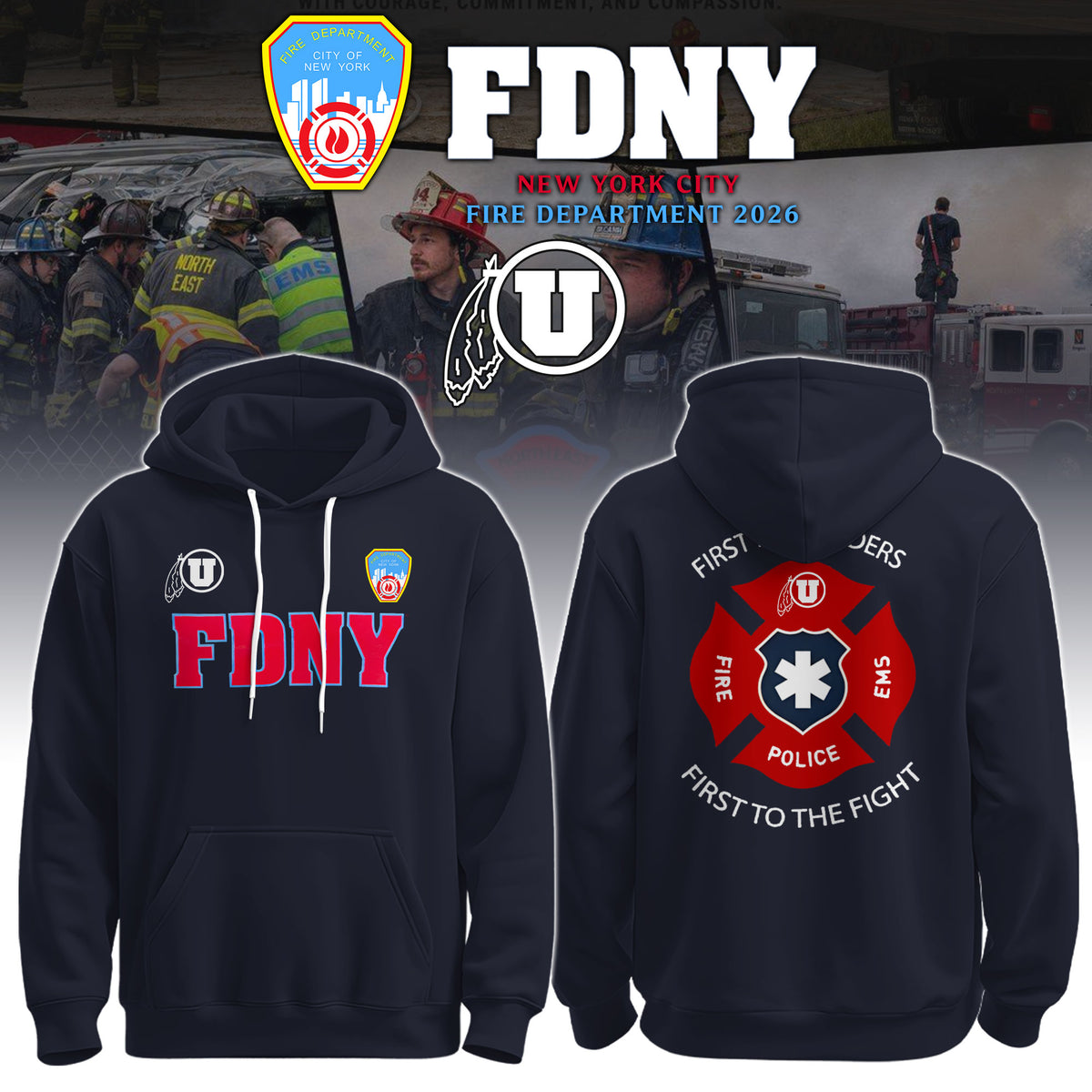 UTAH x FDNY First Responders Tribute Hoodie