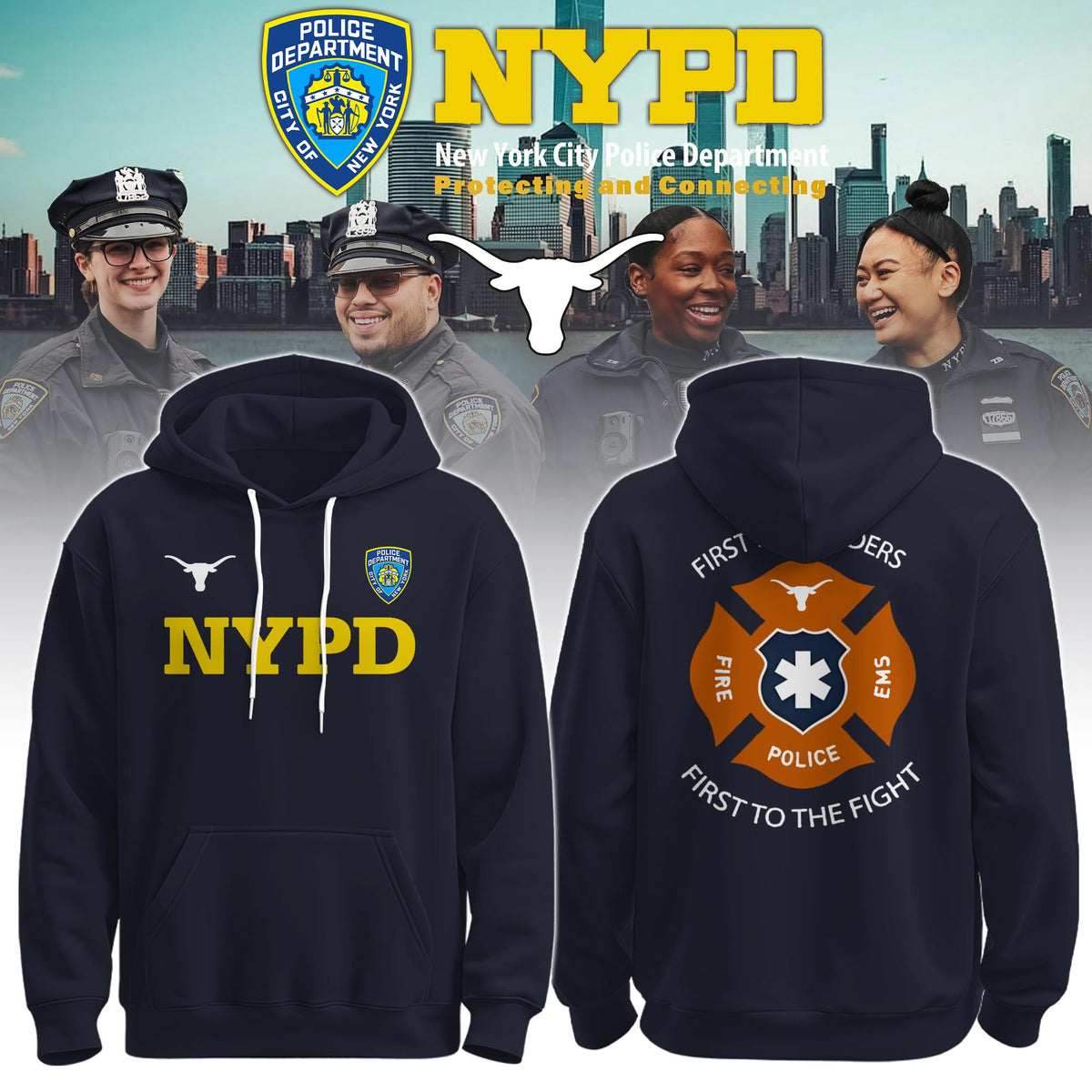 TEXAS x NYPD First Responders Tribute Hoodie