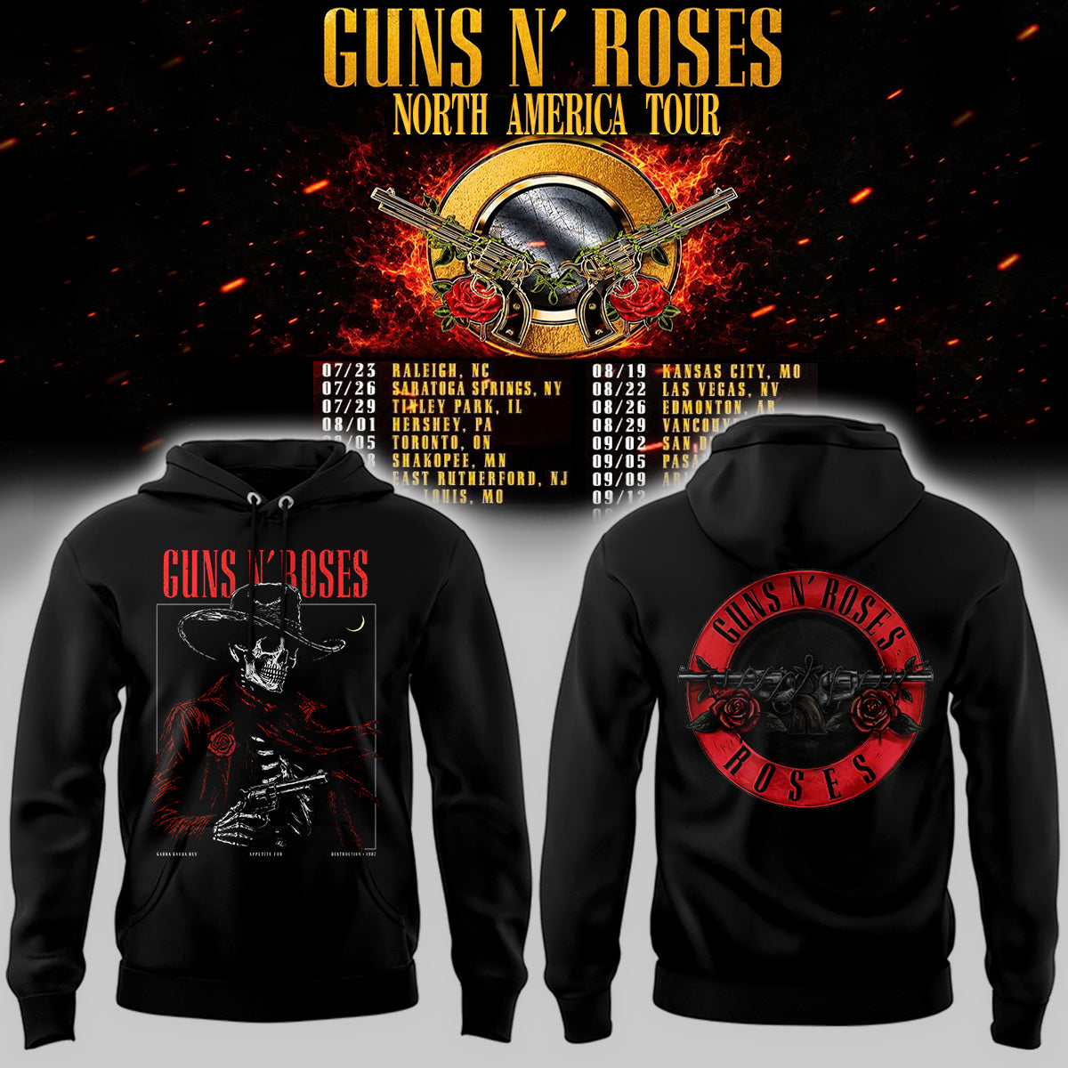 Limited Edition Guns N’ Roses “North America Tour 2026” Globe Life Field In Arlington,TX Hoodie HP26091001H6