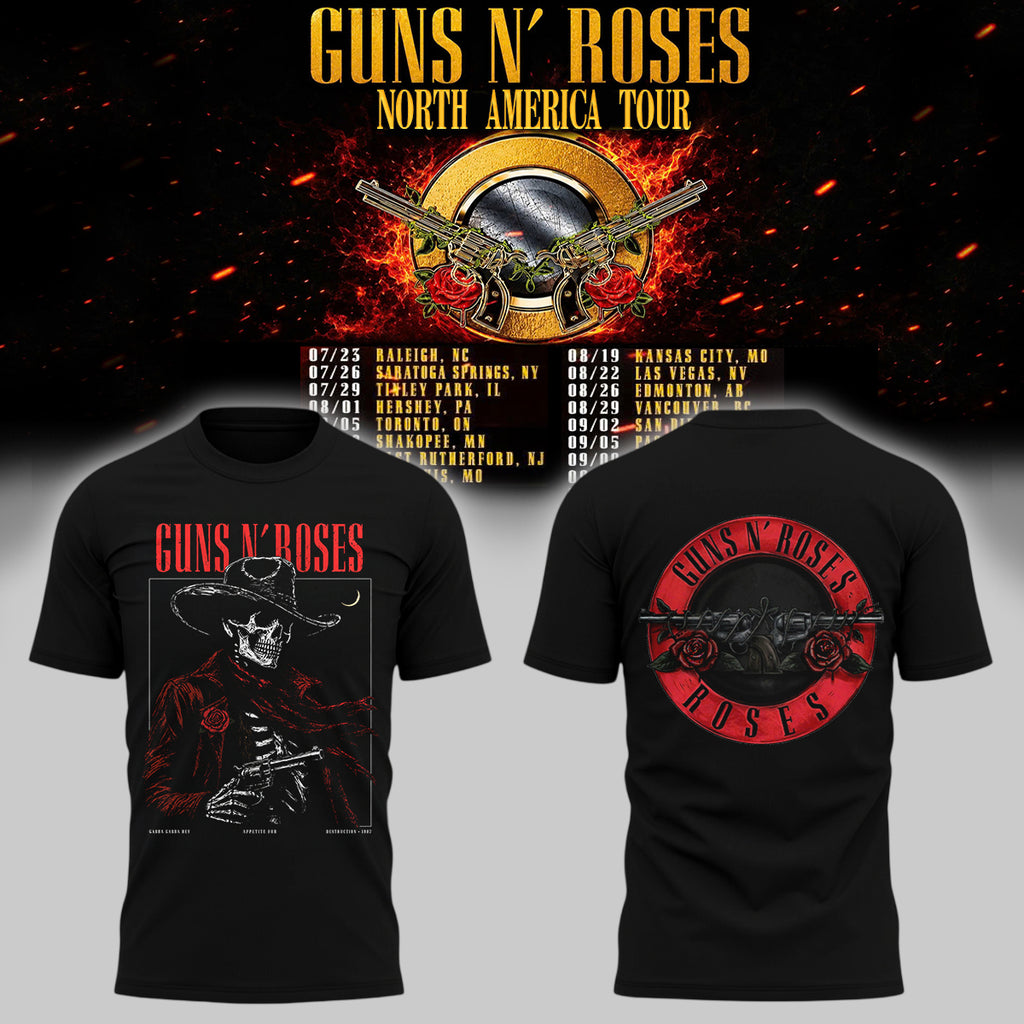 Limited Edition Guns N’ Roses “North America Tour 2026” Globe Life Field In Arlington,TX T-Shirts HP26091001T1