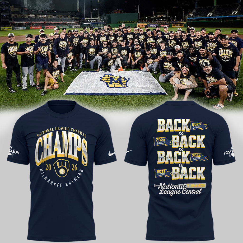Limited Edition Brewers “4-Peat in NL Central” Champions T-Shirts HP26091601T2