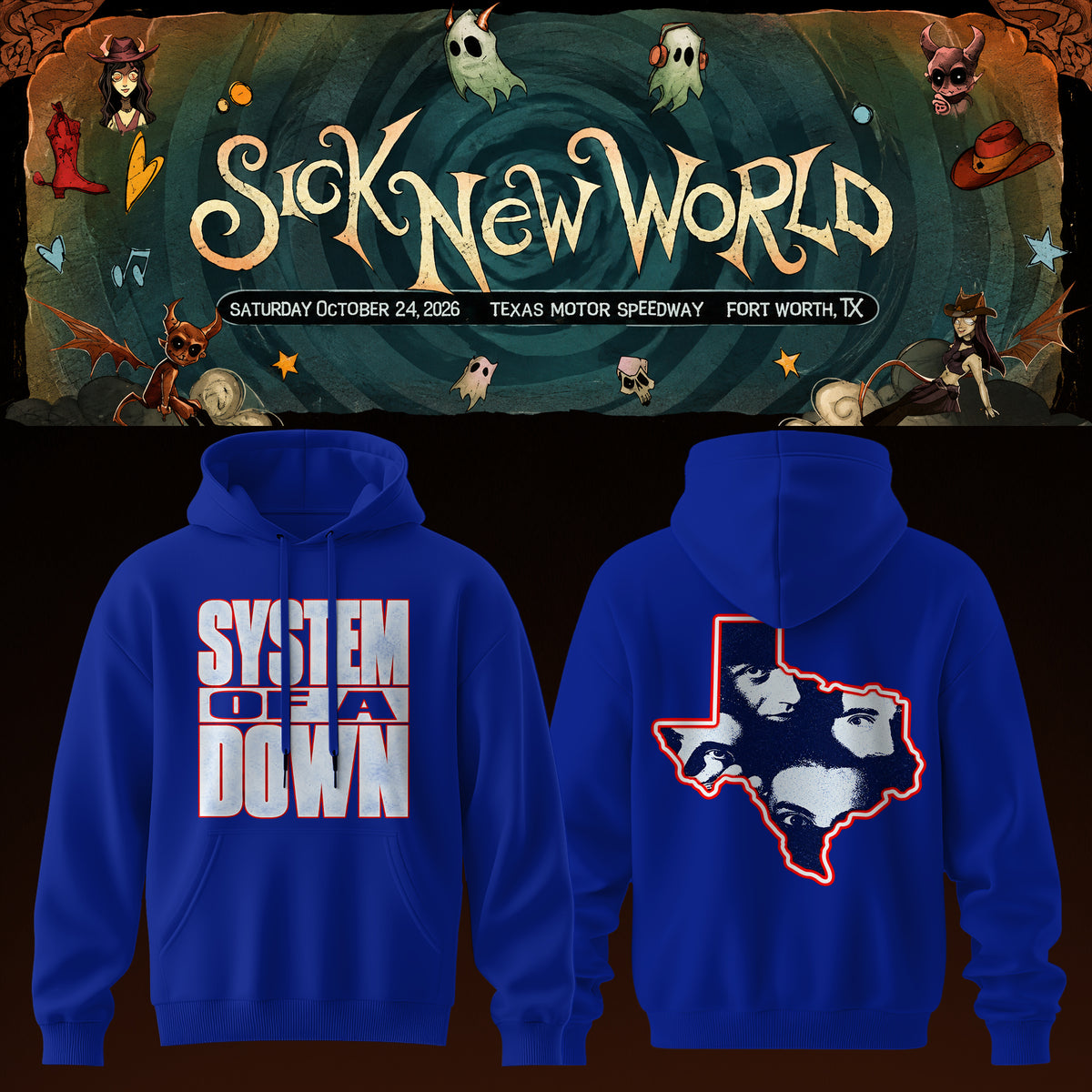 S.O.A.D - Sick New World Texas 2026 Limited Hoodie