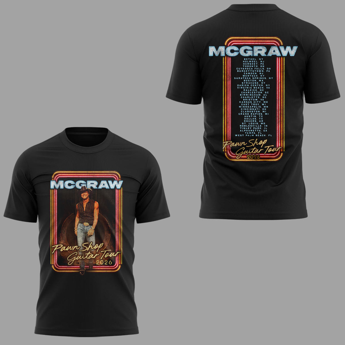 McGraw 🤠🎤 “Pawn Shop Guitar Tour 2026” Shirt-KC07072602