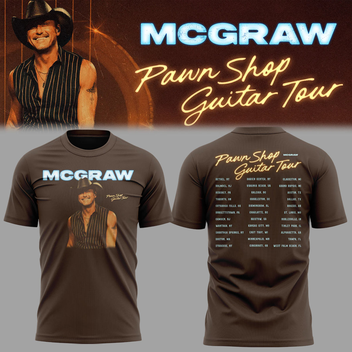 McGraw 🤠🎤 “Pawn Shop Guitar Tour 2026” Shirt-KC07072603