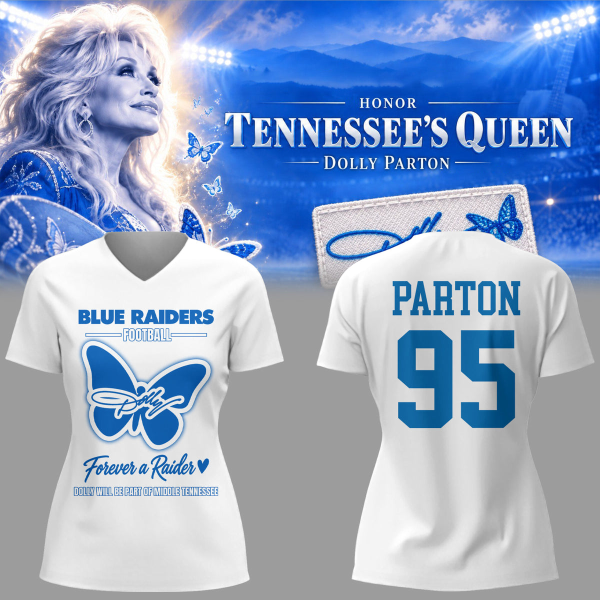 Limited Edition Honoring Dolly Parton 💙 V-neck TShirt-KC09072609