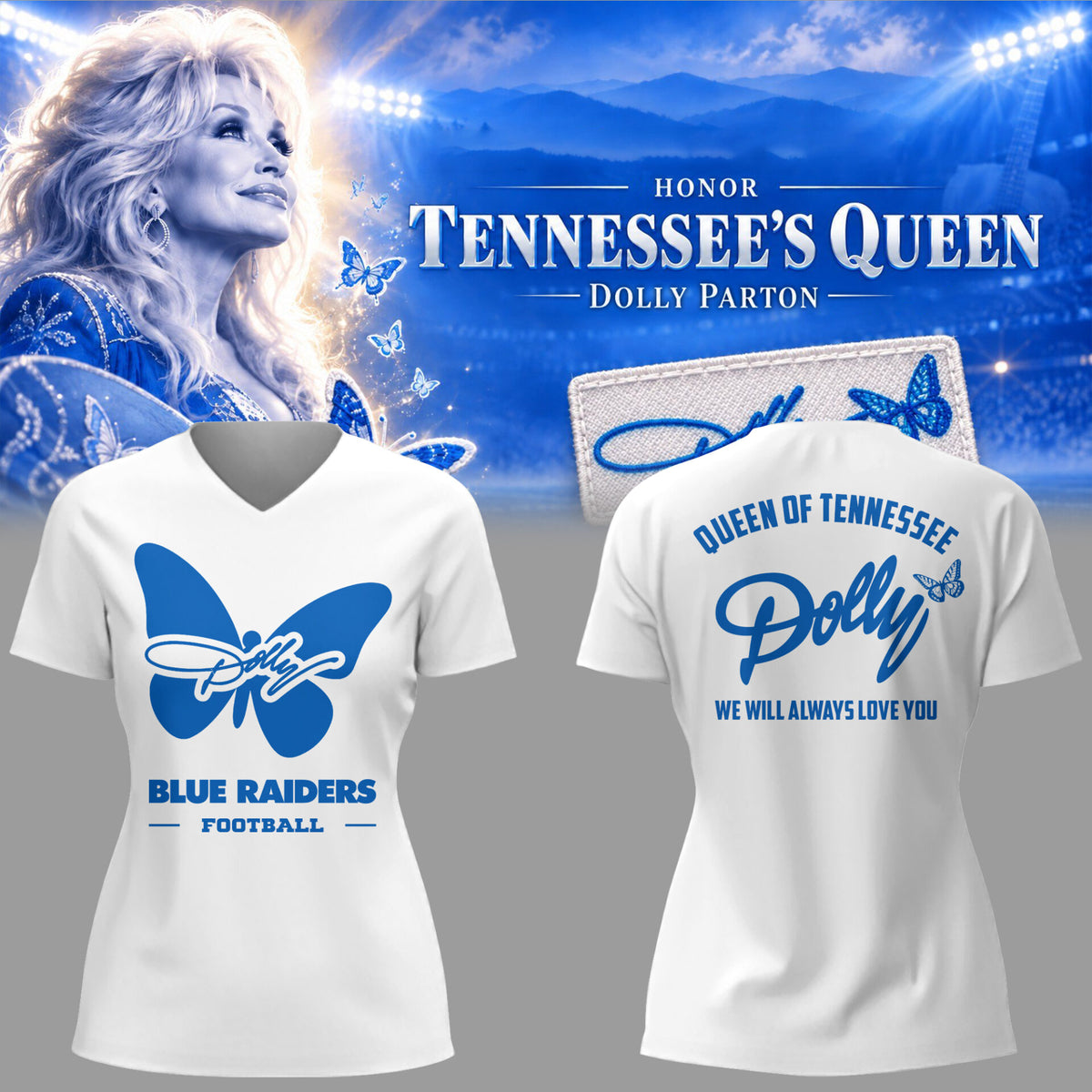 Limited Edition Honoring Dolly Parton 💙 V-neck TShirt-KC09072610
