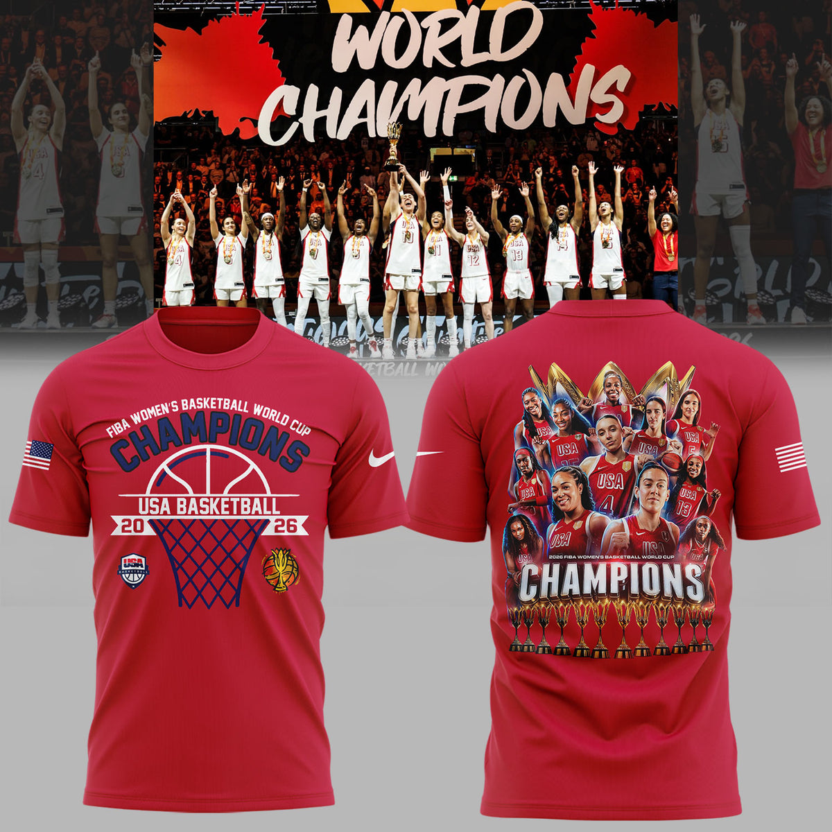 Limited Edition FIBA Women’s Basketball WC 2026 Champions 🏀🏆 Shirt-KC09142617