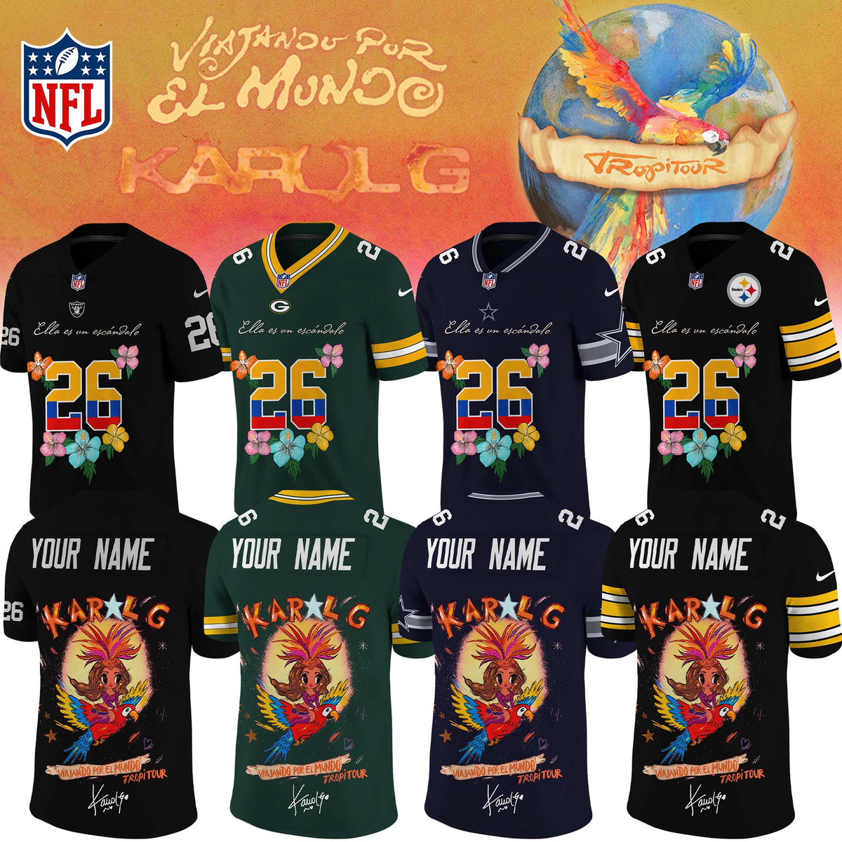 ___Football US Full Team x Karol G – Nos Vamos de Tour. Limited Edition Signature Jersey. Custom name