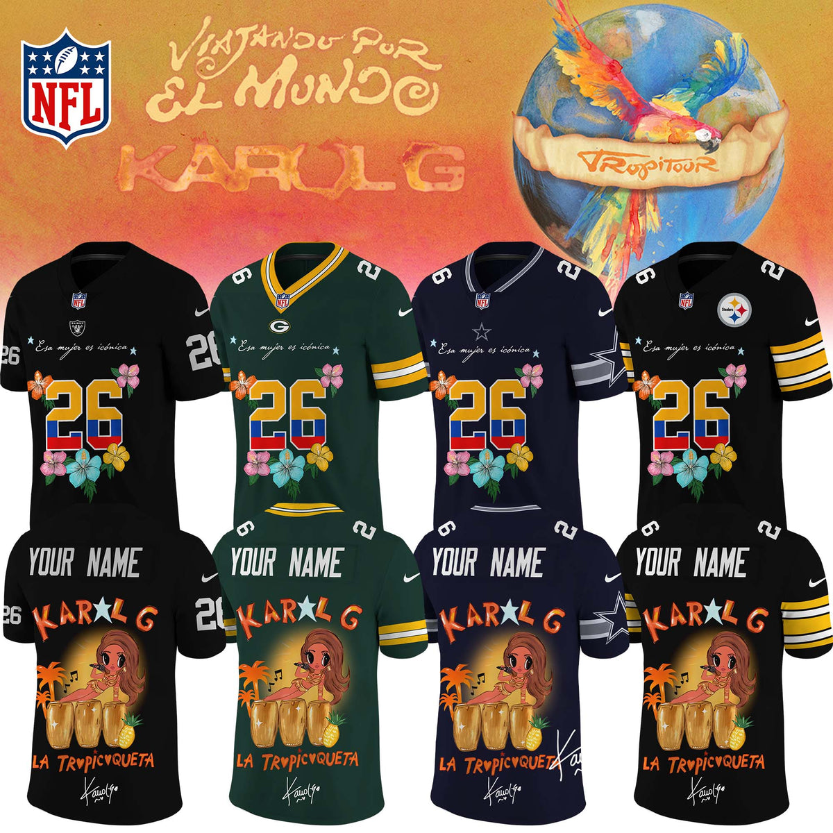 ___Football US Full Team x Karol G – Nos Vamos de Tour. Limited Edition Signature Jersey. Custom name