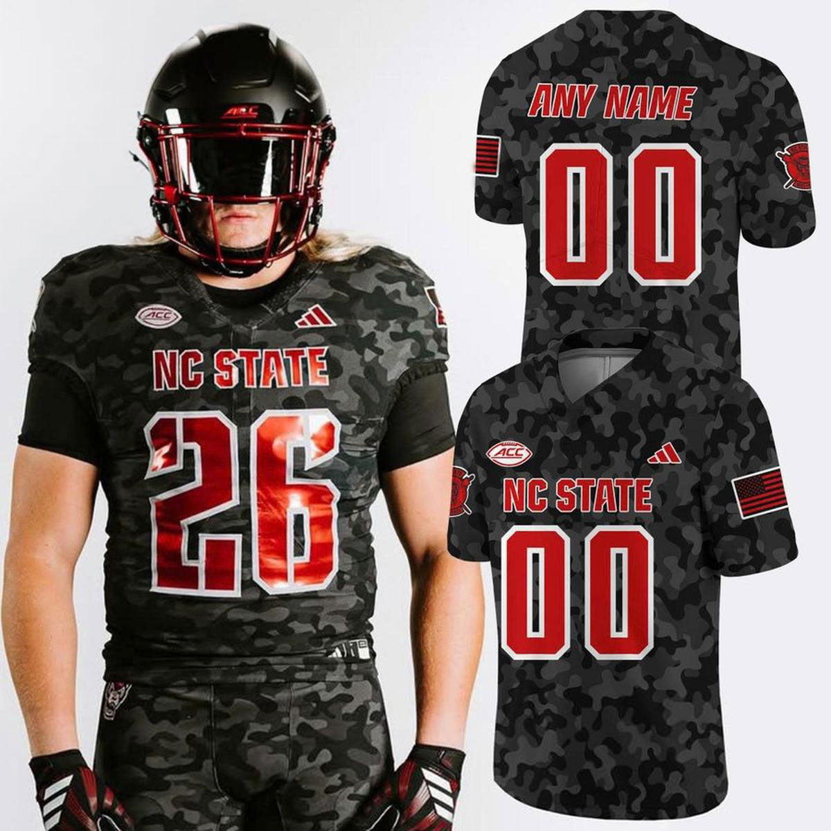 .NC State Wolfpack 2026 Military Appreciation Limited Camo Football Jersey NN