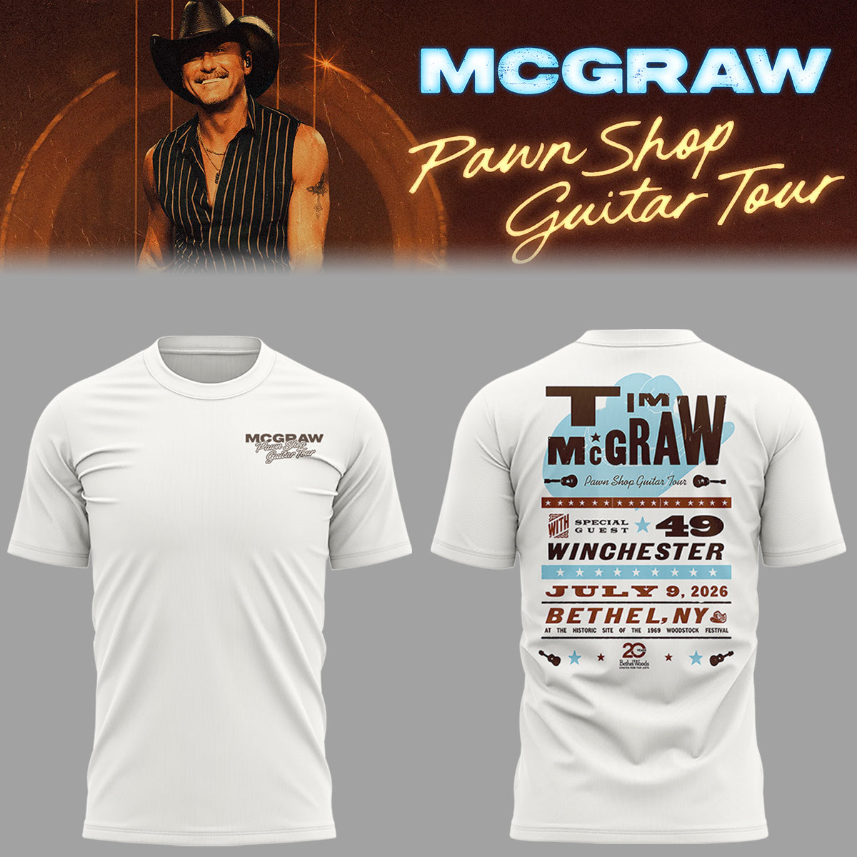 McGraw 🤠🎤 “Pawn Shop Guitar Tour 2026” in Bethel Shirt-ND07102619