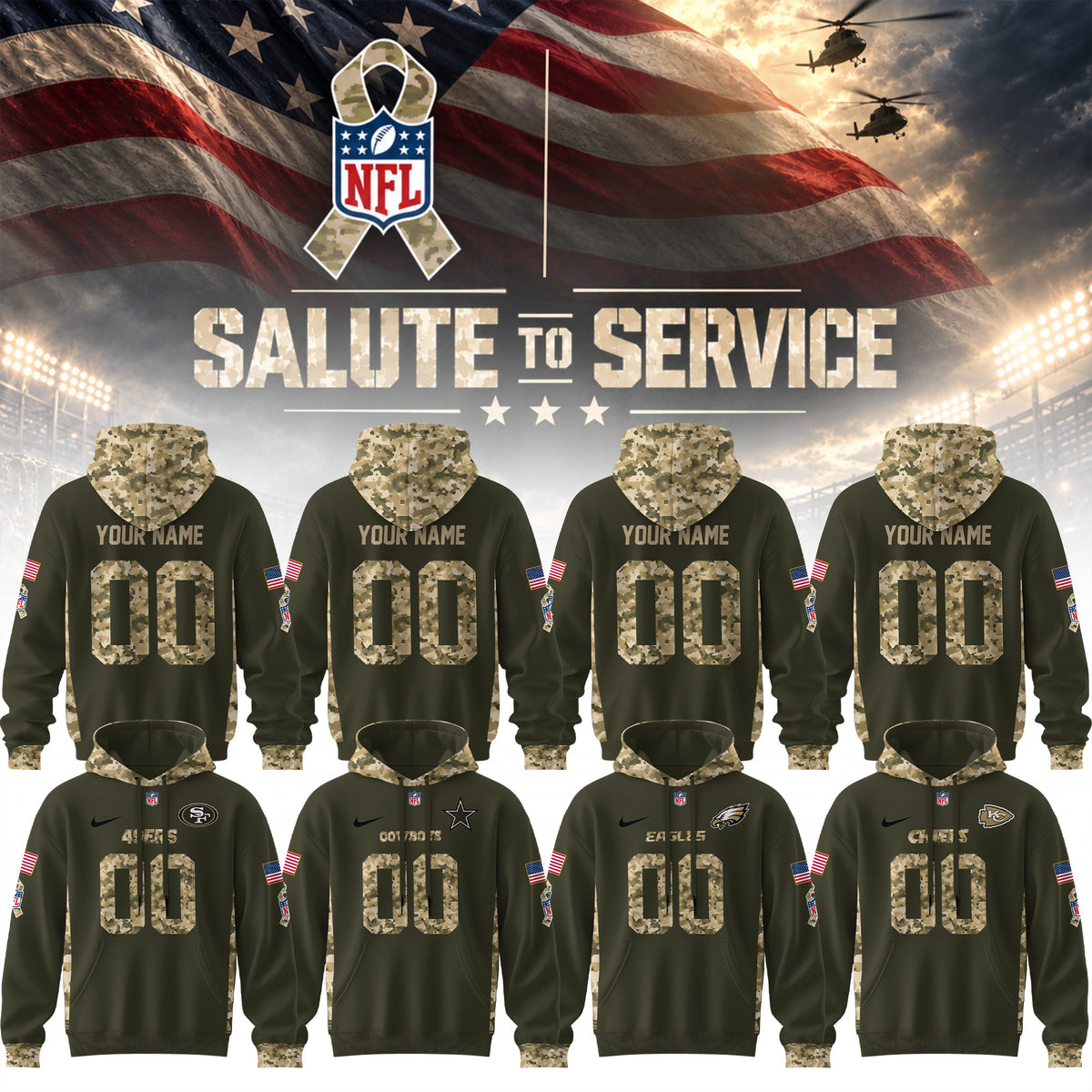 Football x Salute to Service Hoodie – All Teams Edition