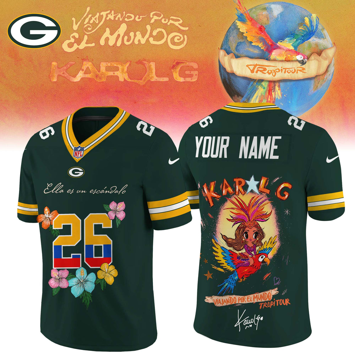 ___Football US Full Team x Karol G – Nos Vamos de Tour. Limited Edition Signature Jersey. Custom name